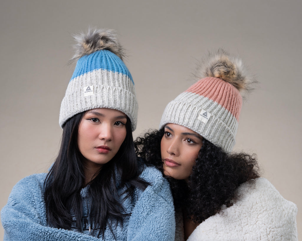 Mt. Everest – Pompom Rib Knit - Pink
