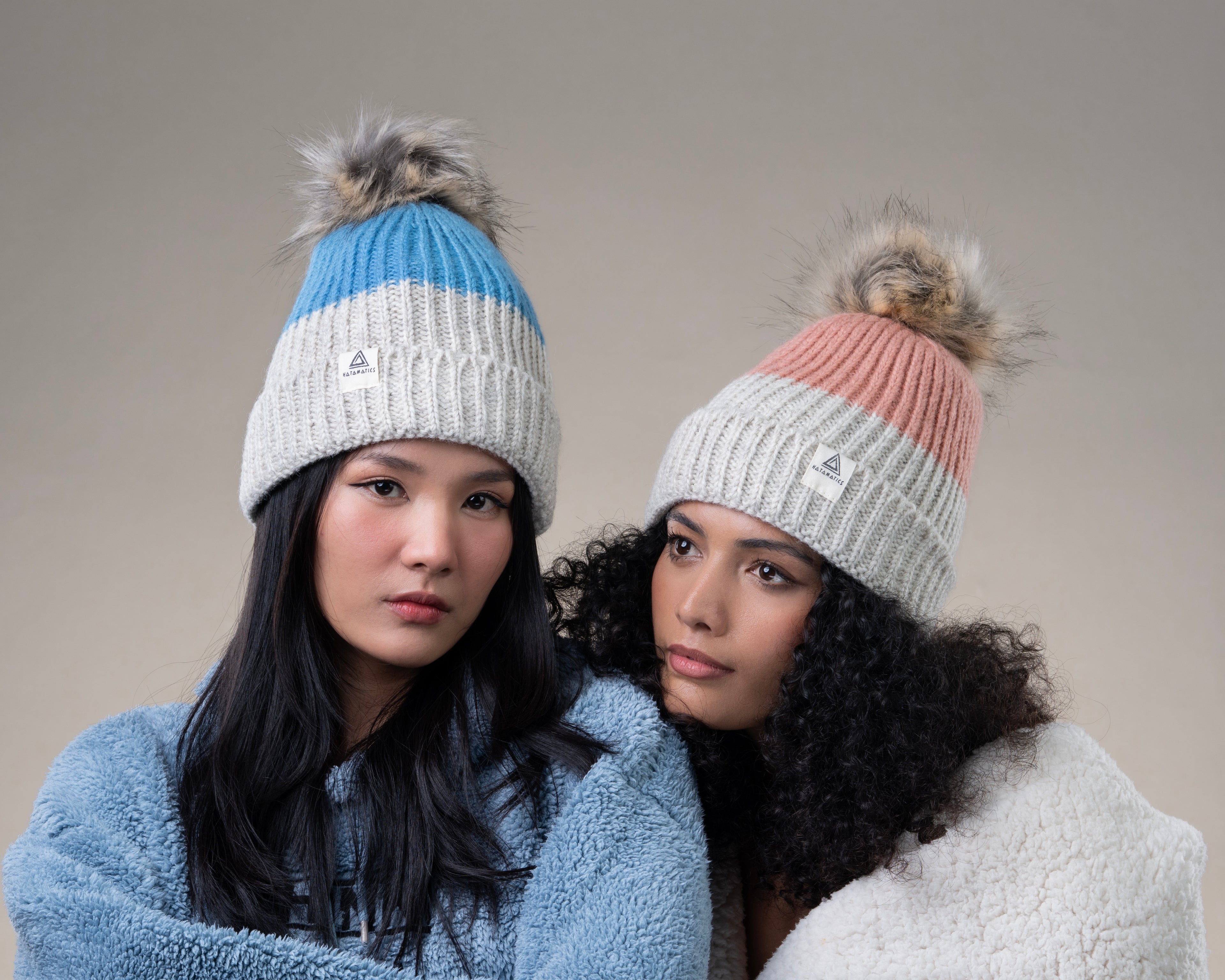 Mt. Everest – Pompom Rib Knit - Baby Blue